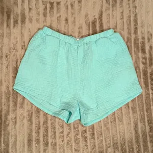 Vitamin A Aqua Blue Cotton Gauze Lounge Shorts Women's Sz S Elastic Waist Casual thumbnail 2