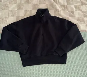 Athleta Seasoft Quarter Zip Sweatshirt Black Pullover Small thumbnail 1