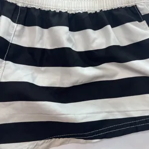 Y2K OP Ocean Pacific Black White Striped Board Shorts Low Rise Lace Up S 3-5 thumbnail 8