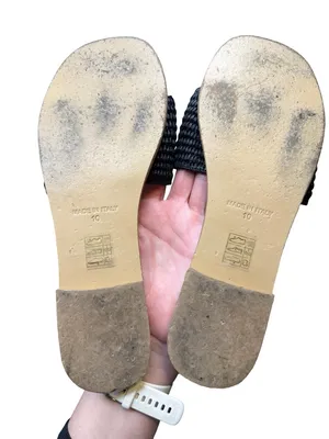 ✨🖤‎ Dolce Vita Woven Raffia Slide Sandals Black Size 10 🖤✨ thumbnail 5