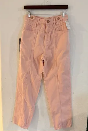 NWT Free People Womens Pants Jeans Light Pink High Waist Soft Retro Size 30 thumbnail 1