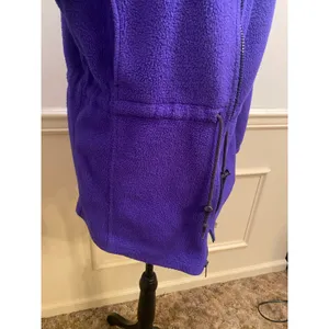 Vintage 90s L.L. Bean Purple Fleece Hooded Parka Jacket Cinch Waist Gorpcore thumbnail 2