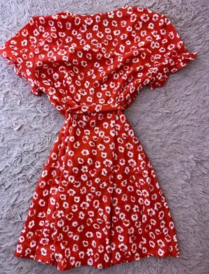 Red floral dress thumbnail 4