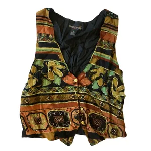 Vintage 80s Thums Up Beaded Vest thumbnail 3