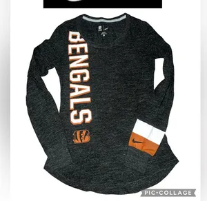 Nike NFL Bengals Long Sleeve Tee - Black and Orange thumbnail 1