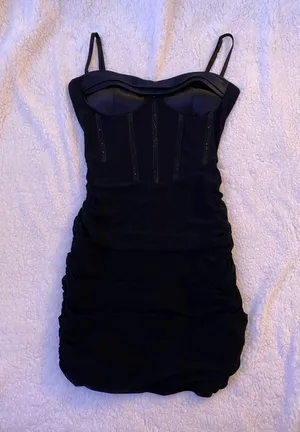 Corset Mini Dress Black thumbnail 1