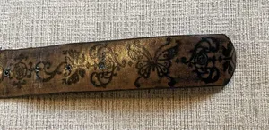 Women’s Brown Faux Leather Bohemian Mandala Print Belt Size 11 thumbnail 5