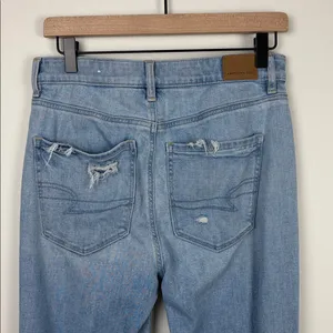 American Eagle Super High Rise Flare Jeans Women’s Size 6 Regular Blue Denim thumbnail 8
