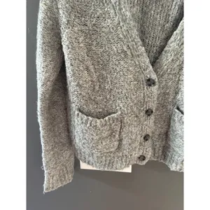 Gap Womens Gray Boucle‎ Knit Wool Blend Button Front Cardigan Sweater Pockets S thumbnail 4