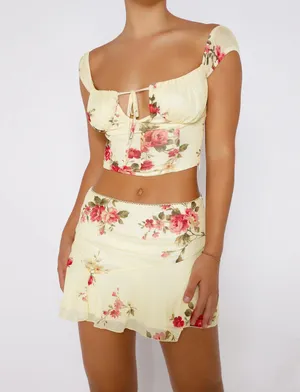Tiger Mist Feyra Top Floral Crop Small thumbnail 3