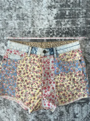 Farm Rio Ultra High-Rise Patchwork Denim Shorts thumbnail 4