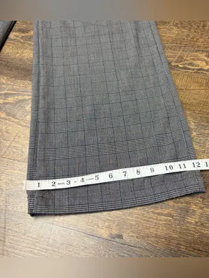 American Eagle High-Rise Baggy Wide Leg Trouser Pant Womens 6 Gray Plaid Stretch thumbnail 2