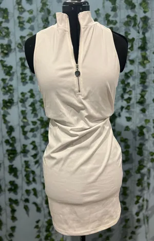 White Quarter Zip Athletic Dress Size M thumbnail 3