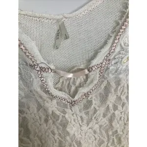 Gimmicks by BKE Y2K Buckle Womens Top Sheer Lace Front Back Beaded Embroider Size L thumbnail 8