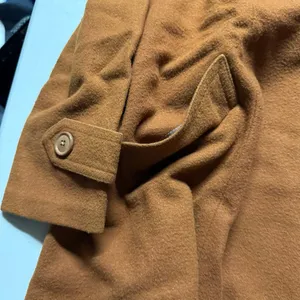 Vintage Camel Heavyweight Long Swing trench coat pockets size medium EUC thumbnail 4