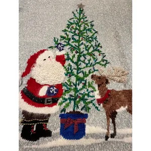Vtg Design Options Philip & Jane Gordon Womens Christmas Sweater Size M/L Santa thumbnail 4