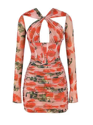 House of CB Adanna Rose Print Corset Mini Dress Size Large -3041 thumbnail 2