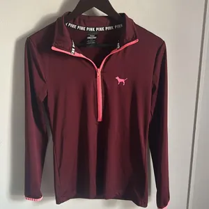 PINK Women’s Slim Fit Quarter Zip Pullover Athletic Workout Jacket thumbnail 12