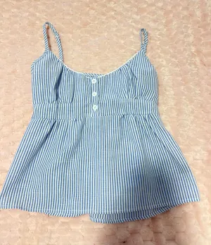blue and white stripe dress top shein thumbnail 1