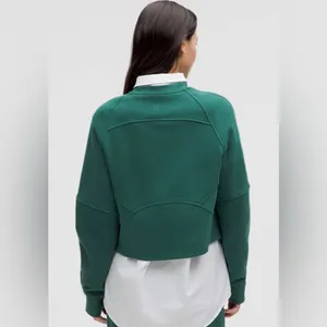 NWT Lululemon Scuba Oversized Pullover Wordmark Storm Teal Sweatshirt Size M L thumbnail 2