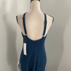 Dress the Population Navy Blue Halter Neck Dress Medium Event Demure Formal Gown Bridesmaid Prom‎ NWT thumbnail 5