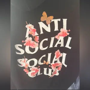 Anti Social Social Club (ASSC) Hoodie in black with butterfly and flowers thumbnail 8