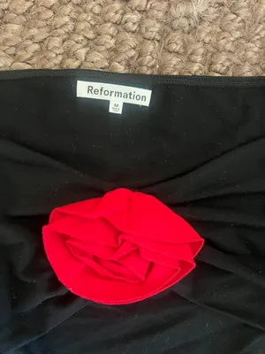 Reformation Black Off The Shoulder Rose Top thumbnail 2
