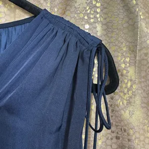 White House Black Market Navy Blue Sleeveless Pleated Midi Dress XL thumbnail 6