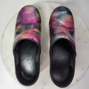 Dansko Pro Clogs Womens 7/37 Iridescent Metallic Multicolor Patent Leather thumbnail 4