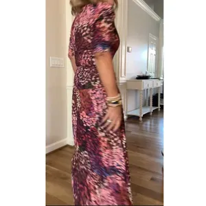 Vince Camuto V-Neck Shirred Maxi Dress in Purple / Multicolor Size 20W MSRP $179 thumbnail 7