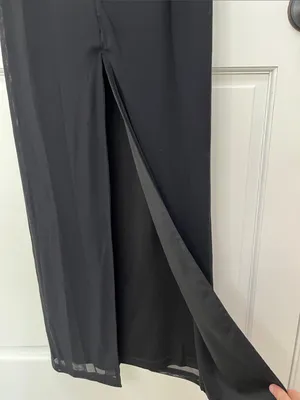NWT Lulus Sensational Appeal Black Mesh Cutout Long Sleeve Maxi Dress - Size XS thumbnail 10