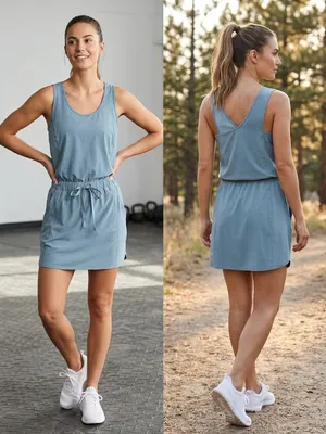 Patagonia Fleetwith Athletic Travel Blue Performance Dress Small. thumbnail 2