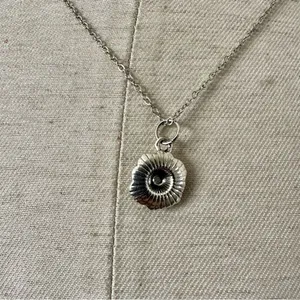 Silver tone rose pendant necklace thumbnail 6