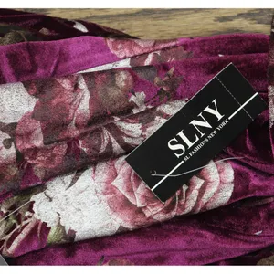 NWT SLNY Embellished Sheath Velvet Floral Print Dress Magenta Purple Multi 14 thumbnail 5