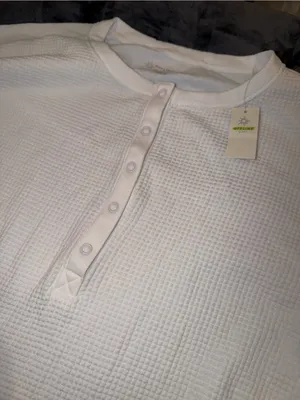 Aerie Offline Wow! Waffle Henley T-Shirt in White Size XS New with tags thumbnail 8