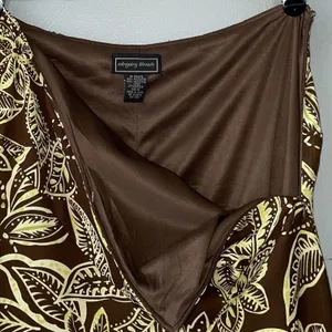 Intriguing Threads Size XL Brown Green Asymmetrical Skirt Fairy Romantic Y2K thumbnail 6