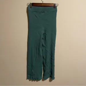 Abercrombie & Fitch Ribbed Crossover Waist Wide Leg Pant Teal- Size XS/S thumbnail 4