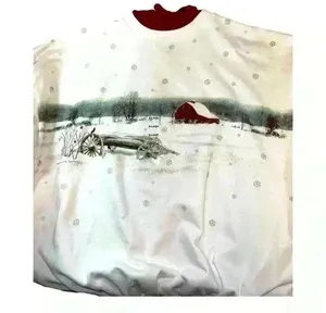 90s Nature Village View Oversized Sweatshirt Vintage Art Size XL Women thumbnail 2
