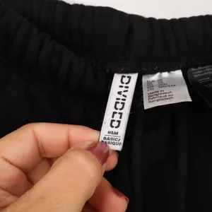 H&M Divided Sweatpants Womens XS Basic Wide Leg Black Fleece Drawstring EXCL thumbnail 2