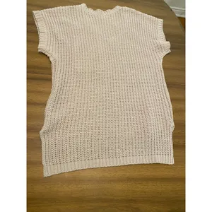 POL Short Sleeve High Low‎ Chenille Sweater Vneck Side Slits Small Lagenlook thumbnail 7