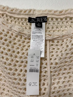 NWT J. CREW Crochet beach Mini skirt Size Medium NEW Cream thumbnail 3