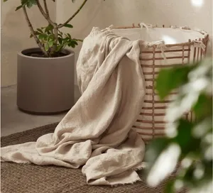 Ana Pure Linen Throw Multi-Purpose Scarf Boho Quiet Luxury‎ Minimalist Granola thumbnail 1