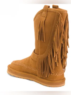 Free People Suede Faye Fringe Pull On Boots Color Honey Women’s 7.5 NWT thumbnail 2