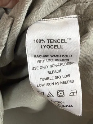 Quince Olive Green Vintage Wash Tencel Short Sleeve Camp Shirt - Size - Medium thumbnail 8