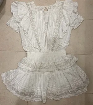 Love Shack Fancy Mini Dress Ruffle White thumbnail 3