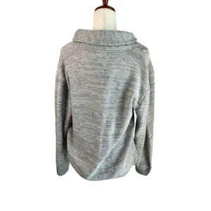 Park Slope New York Gray Cable Knit Shawl Collar Cardigan Size L thumbnail 2