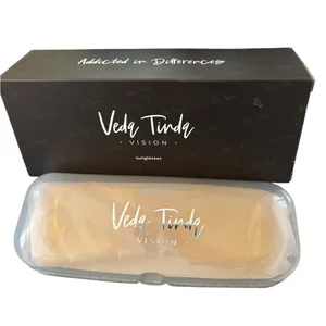 Veda Tinda Vision Sunglasses YELLOW Rectangle Lucite Includes Case Cloth NIB thumbnail 3