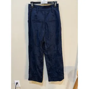 Veronica Beard navy blue wide-leg jacquard trousers Size 4 thumbnail 3
