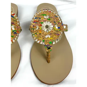 Jack Rogers Georgica Sandals Cork Multicolor Rainbow Accents Sz 7 thumbnail 2
