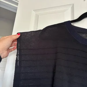 Women's Rag and Bone Oversized Sheer Shirt Black Navy Blue Size Medium thumbnail 3